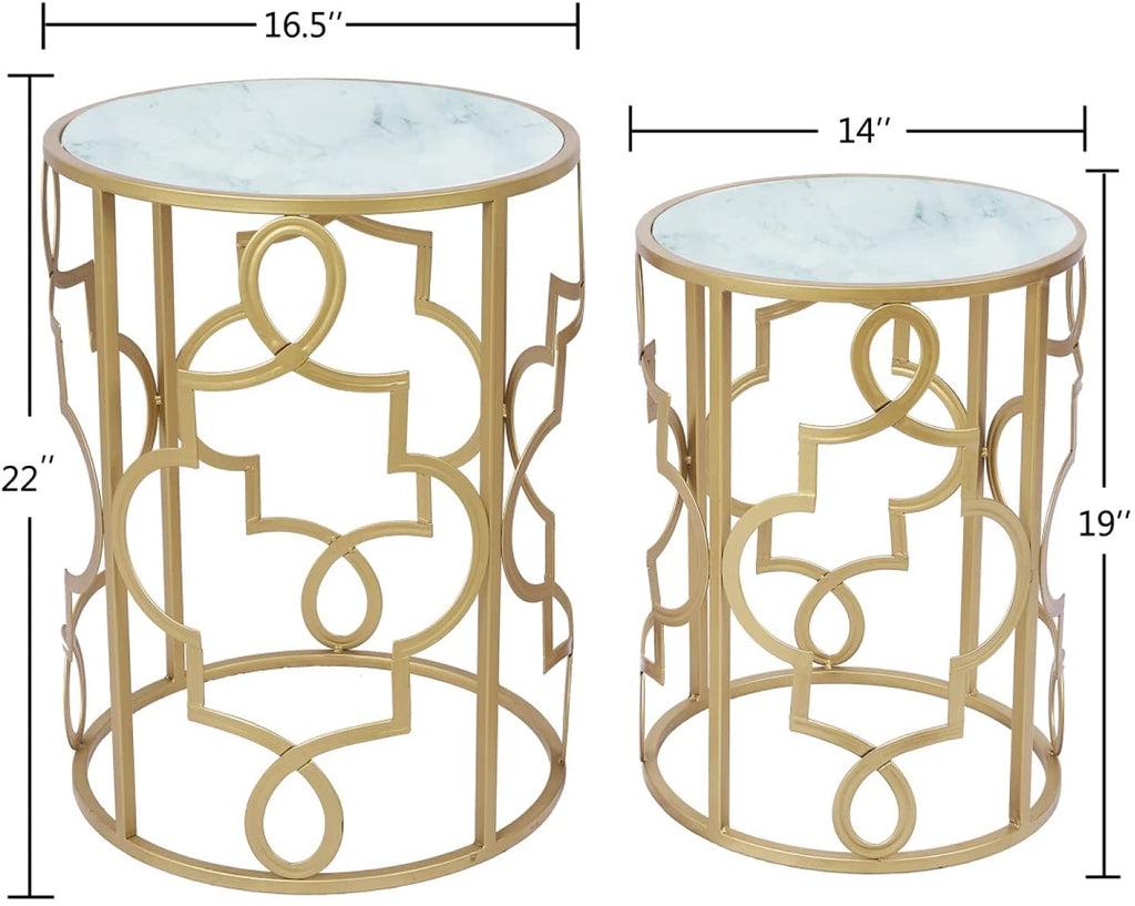 Compact Round Nesting Side Tables – Set of 2