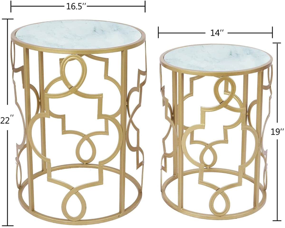 Compact Round Nesting Side Tables – Set of 2